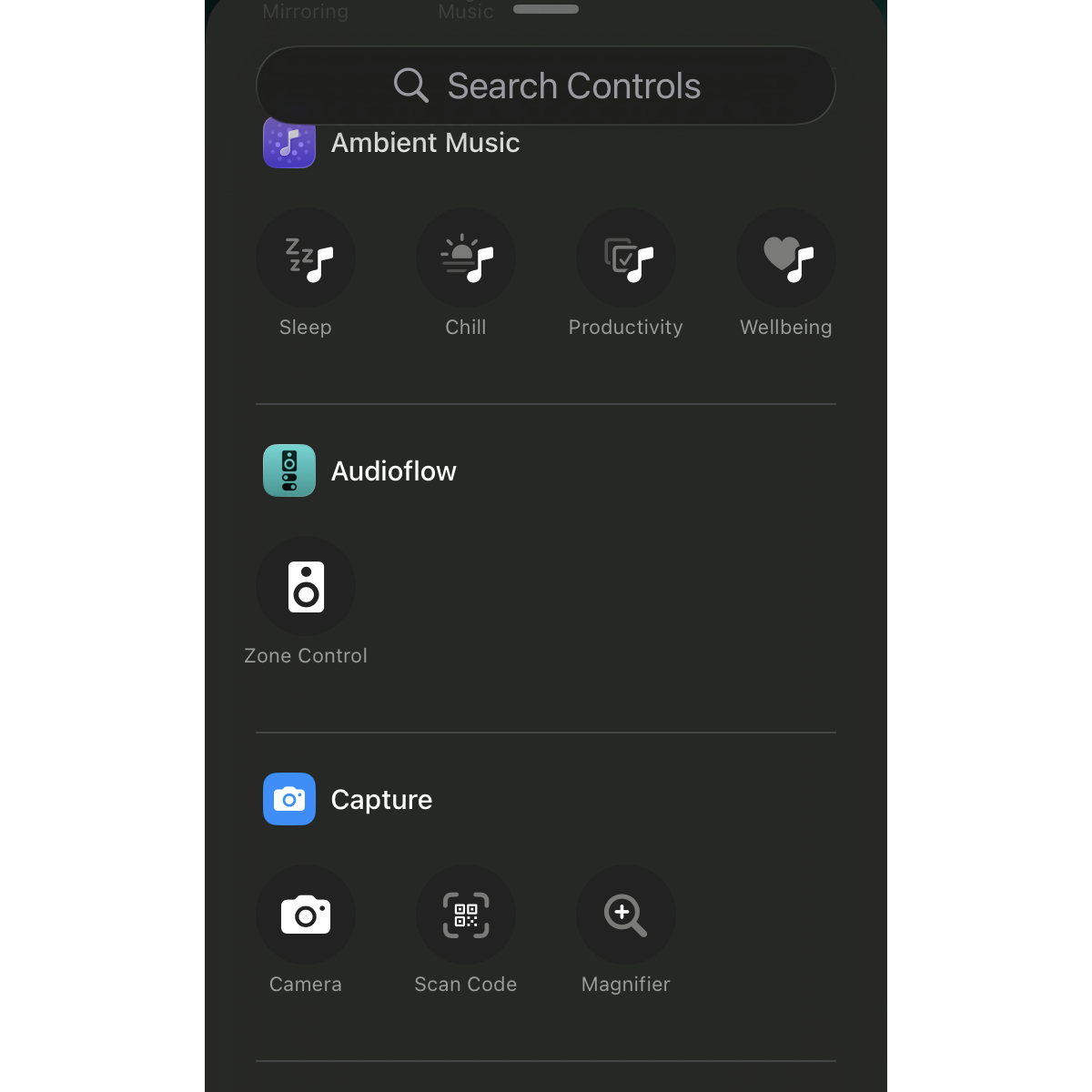 Audioflow iOS Control Center – Audioflow